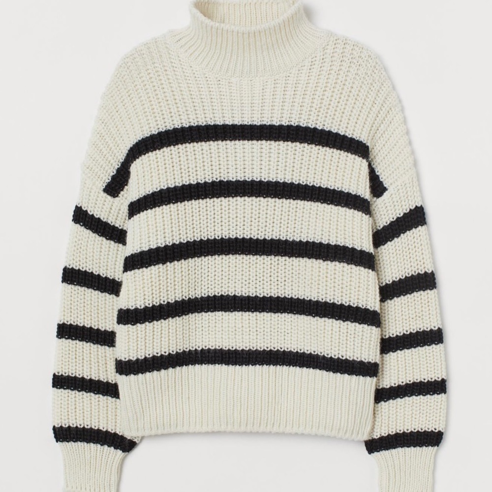 H&M striped turtleneck sweater